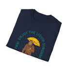 PNW Enjoy the Liquid Sunshine Bigfoot T-Shirt | Rain Umbrella Illustration