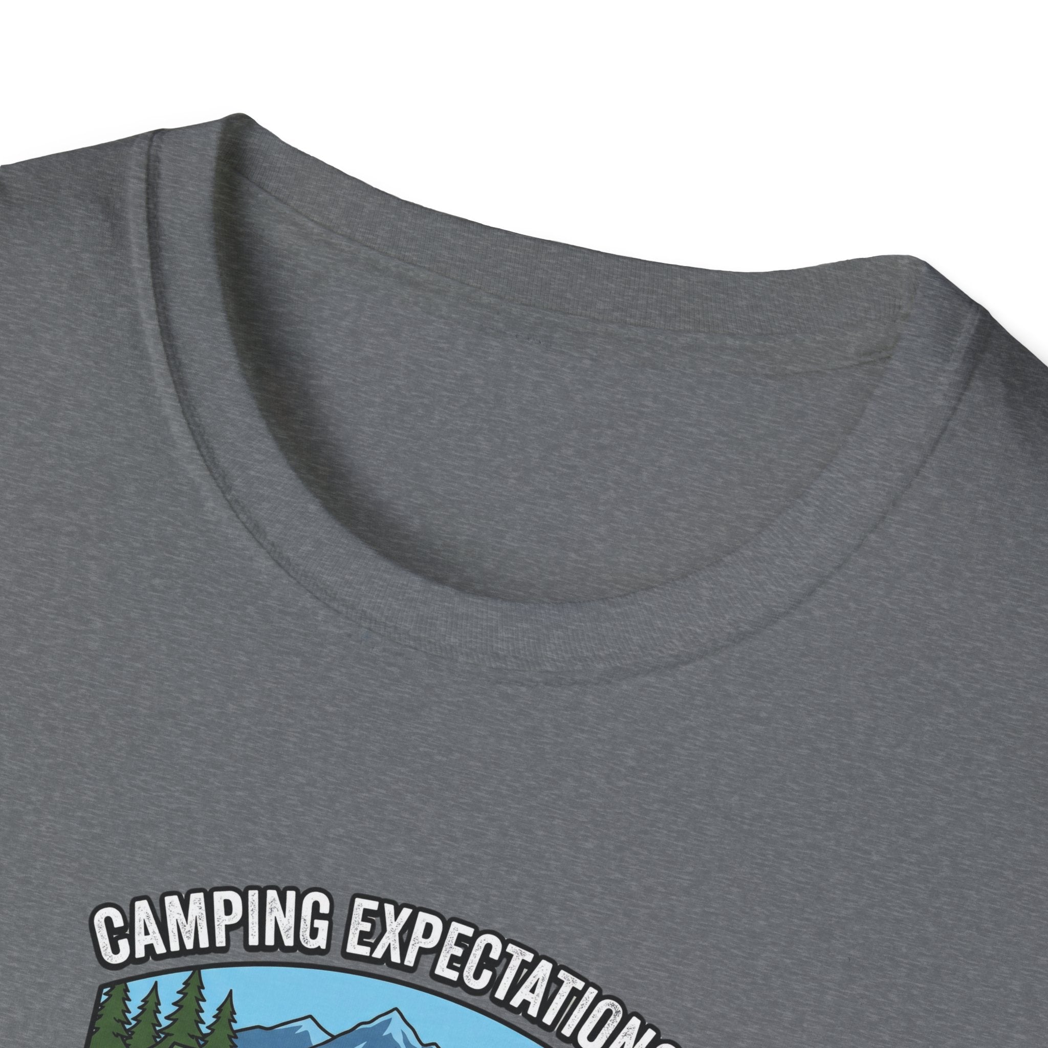 Camping Reality T-Shirt | Scenic Tent, Lake, Mountains Outdoor Adventure