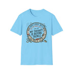 My Therapy Is Buying Tackle Fishing T-Shirt | Fishing Rod Reel Bait Angler Tee