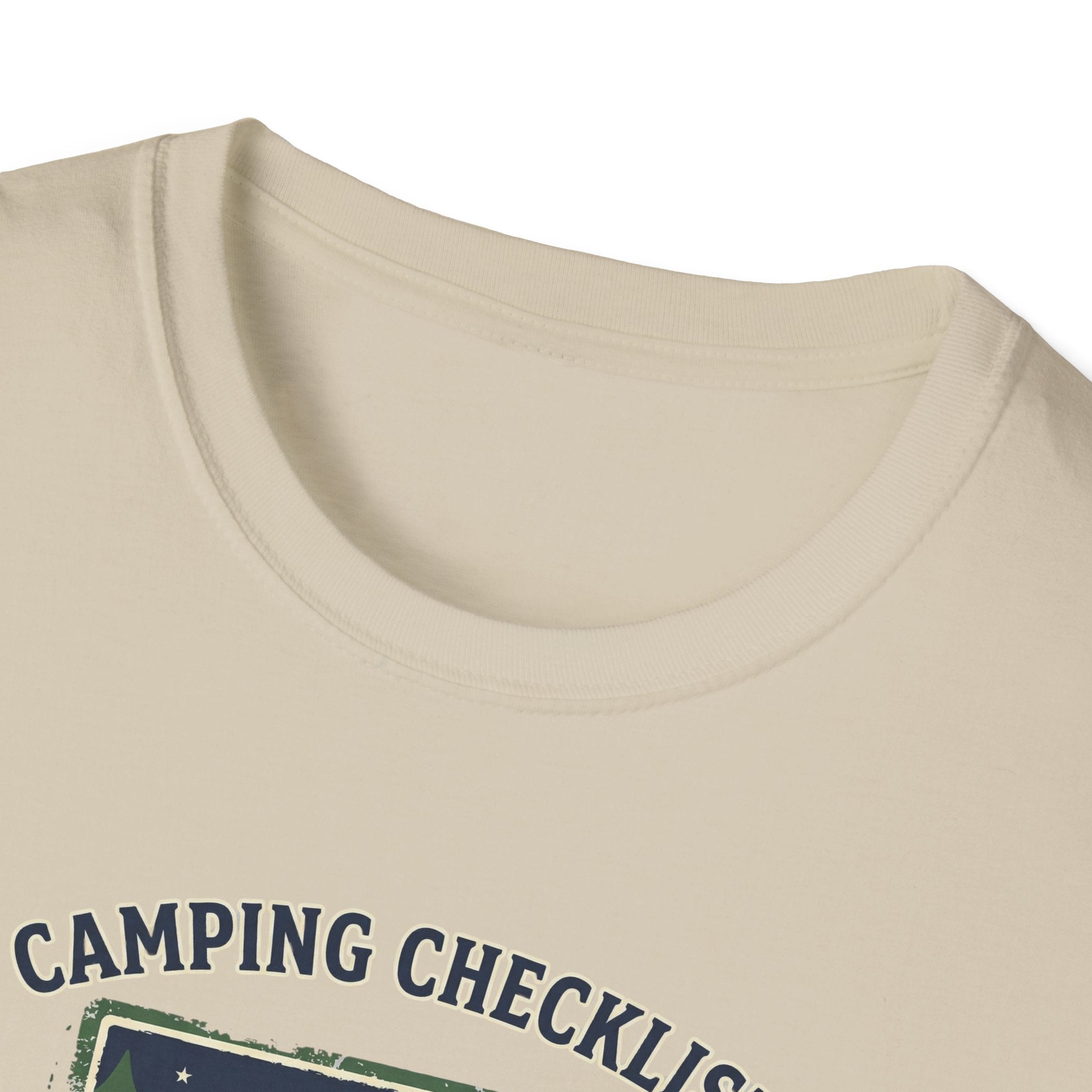 Camping Checklist Snacks T-Shirt | Camping Graphic Tee, Tent Campfire Design