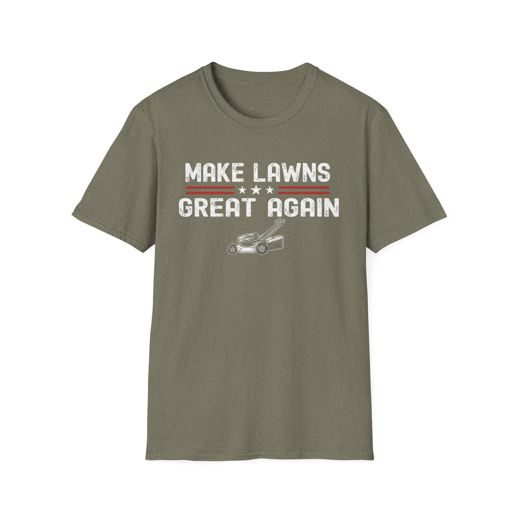 Make Lawns Great Again T-Shirt | Lawn Mower Graphic, Gardening Humor