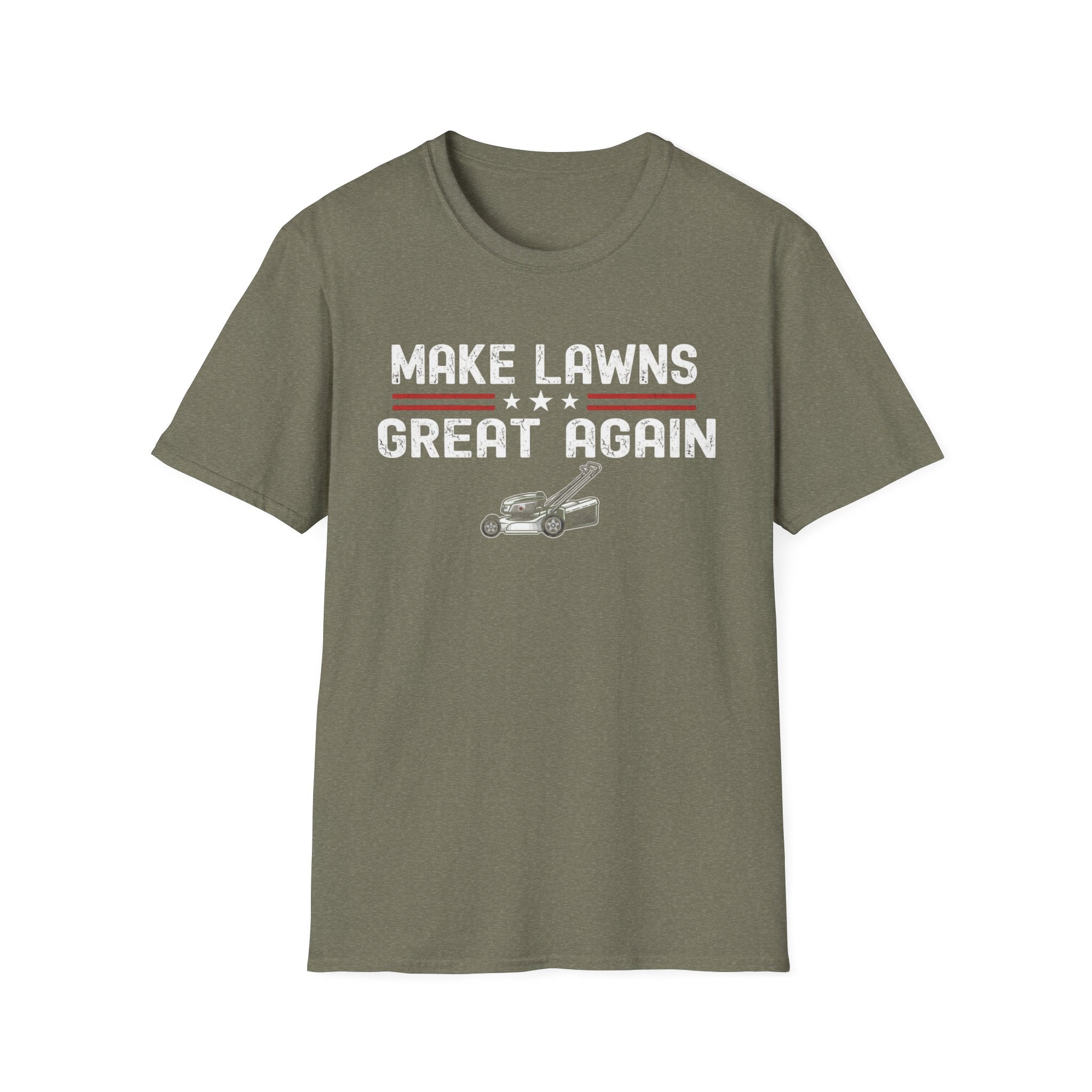 Make Lawns Great Again T-Shirt | Lawn Mower Graphic, Gardening Humor