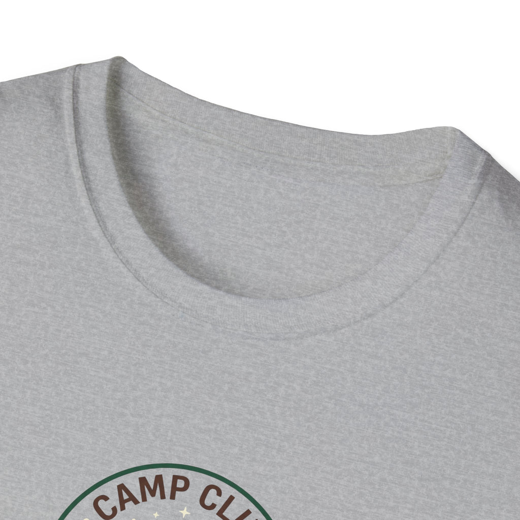 Camp Club We Tried T-Shirt | Camping Badge, Mountains & Pine Trees