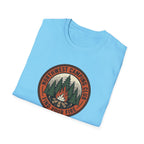 Northwest Camping Club Find Your Fire T-Shirt | Campfire Trees Outdoor Badge Shirt