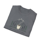 Coffee Cup in Pines T-Shirt | mountain camp mug, minimalist outdoors design