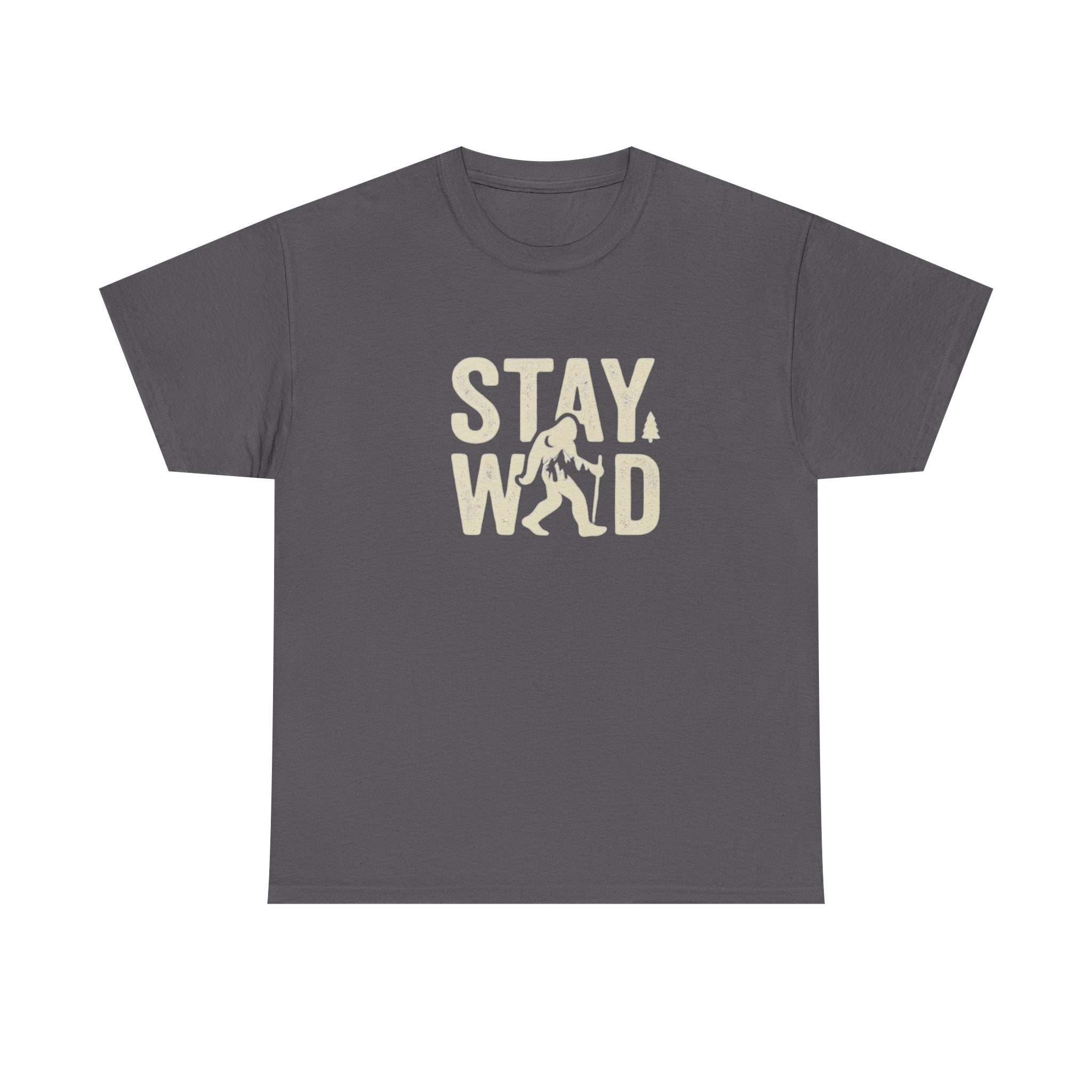 Stay Wild Bigfoot T-Shirt | Sasquatch Retro Typography Tee