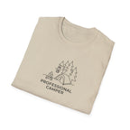 Professional Camper T-Shirt | Minimal Line Art Camping Design