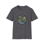 Camping Scene T-Shirt | Vintage Tent Lake Illustration, 'Good Things Come to Those Who Wait'