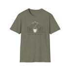 Coffee Cup in Pines T-Shirt | mountain camp mug, minimalist outdoors design