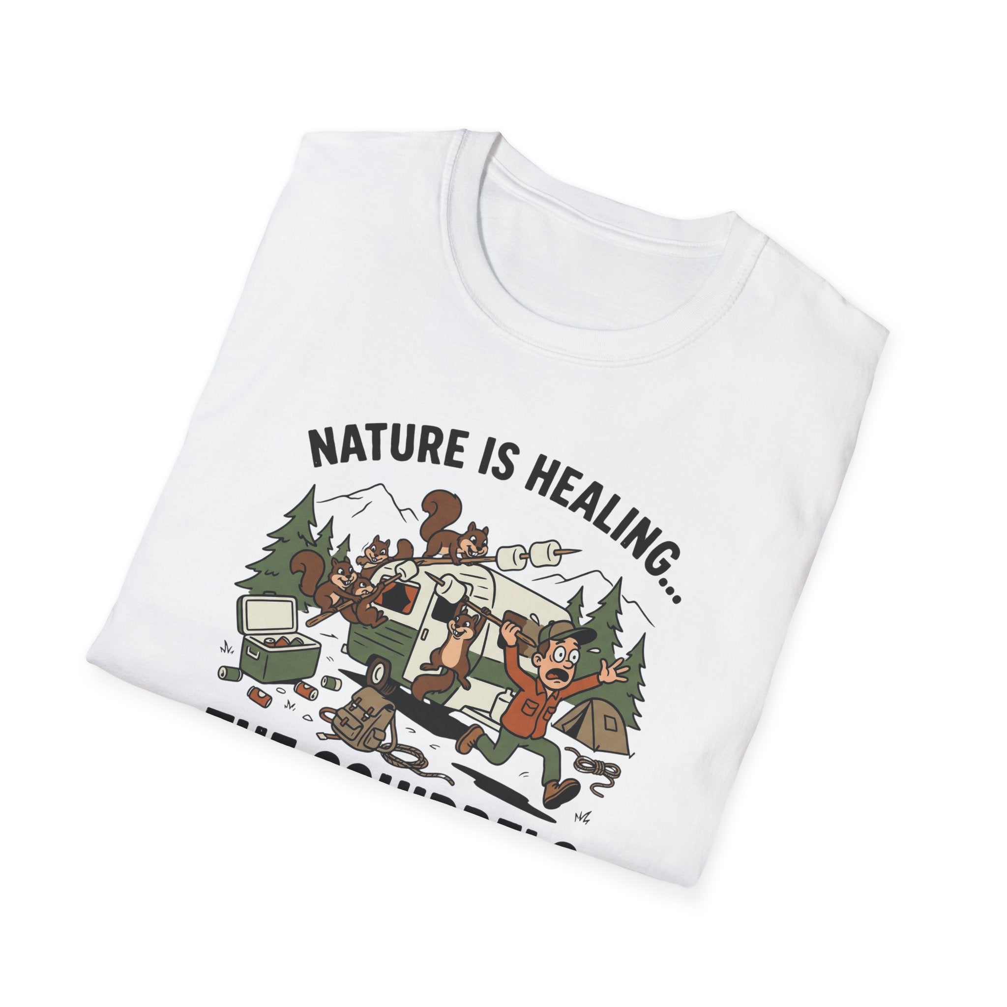 Nature Is Healing The Squirrels Are Taking Over T-Shirt | Squirrel Forest Illustration