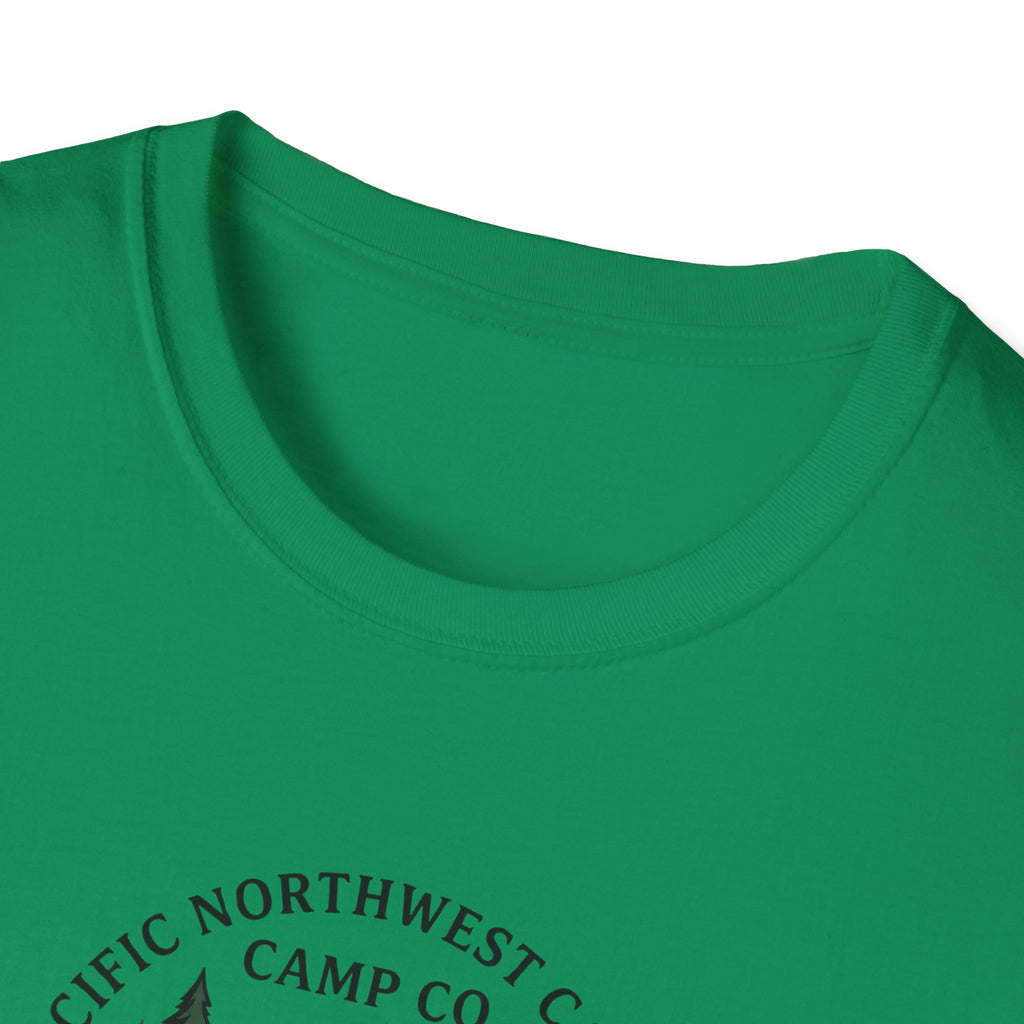 Campwood Trees Tent Graphic T-Shirt | Mountain Camping Logo, EST 1987