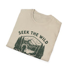 Seek the Wild hiker mountain graphic T-Shirt | Pacific Northwest outdoor design