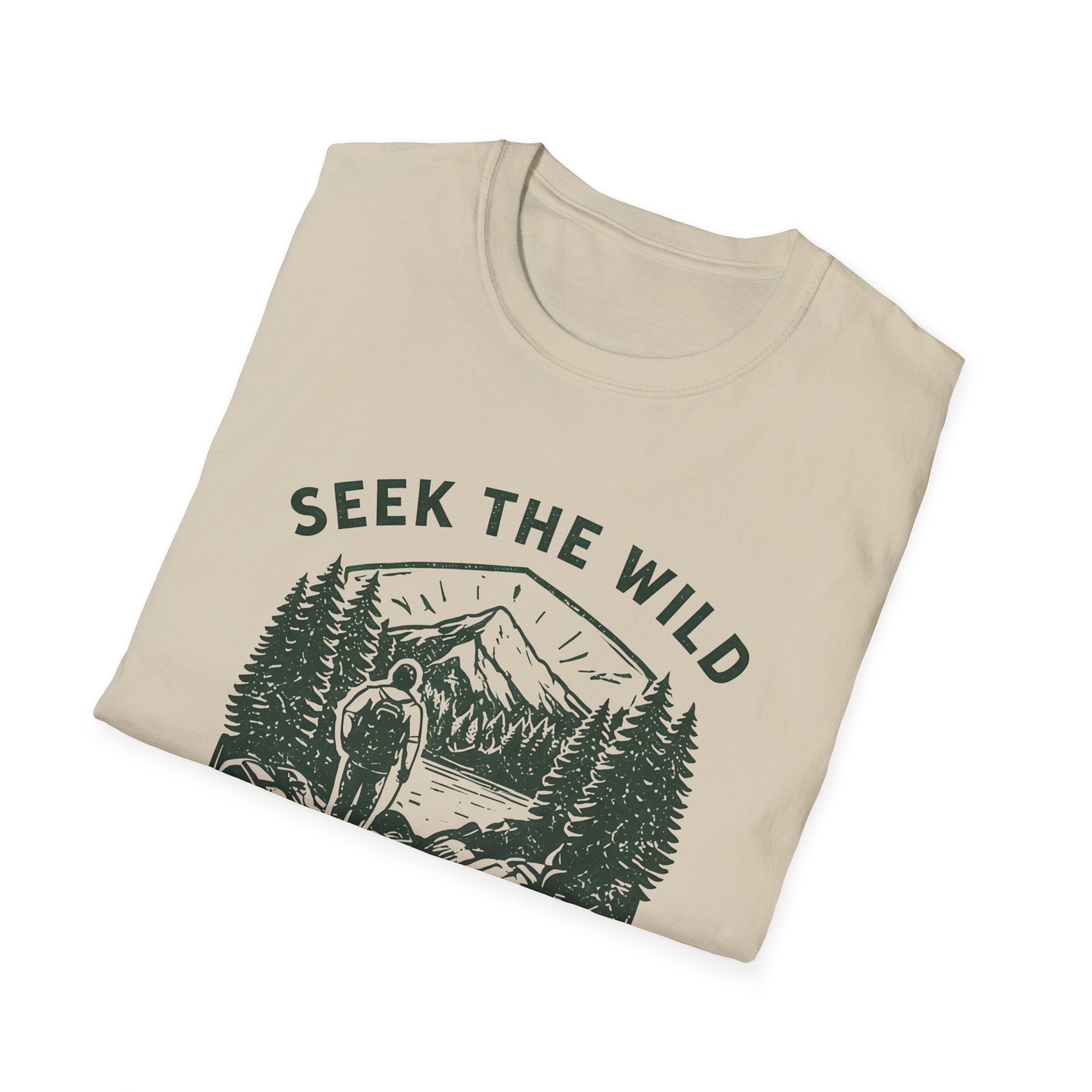 Seek the Wild hiker mountain graphic T-Shirt | Pacific Northwest outdoor design