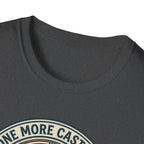 Just One More Cast Fishing T-Shirt | Retro Sunset Angler Design