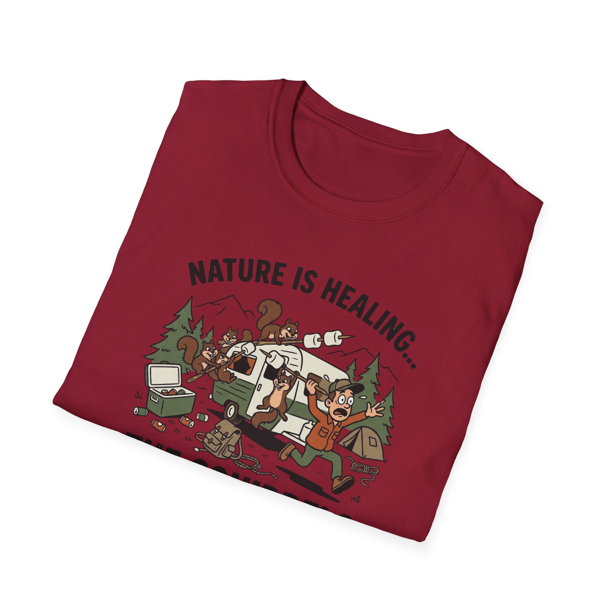 Nature Is Healing The Squirrels Are Taking Over T-Shirt | Squirrel Forest Illustration