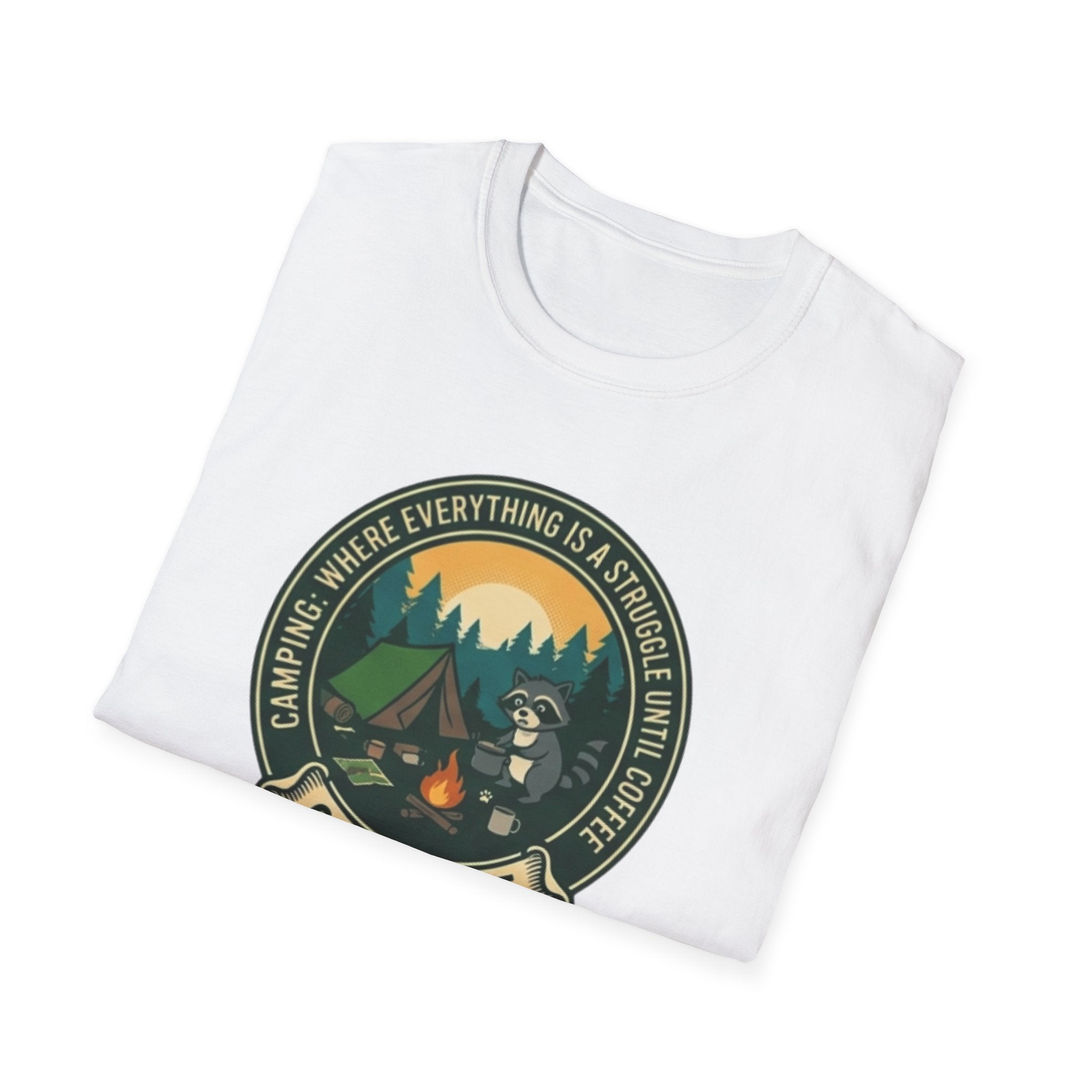 Camping Coffee Bear Chaos Unit T-Shirt | Campfire Woods Graphic
