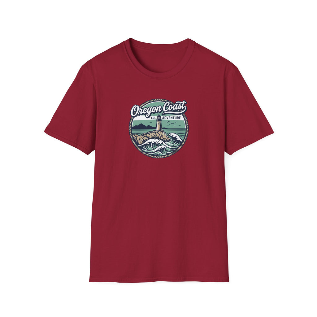 Oregon Coast Lighthouse Waves T-Shirt | Coastal Sunset Badge