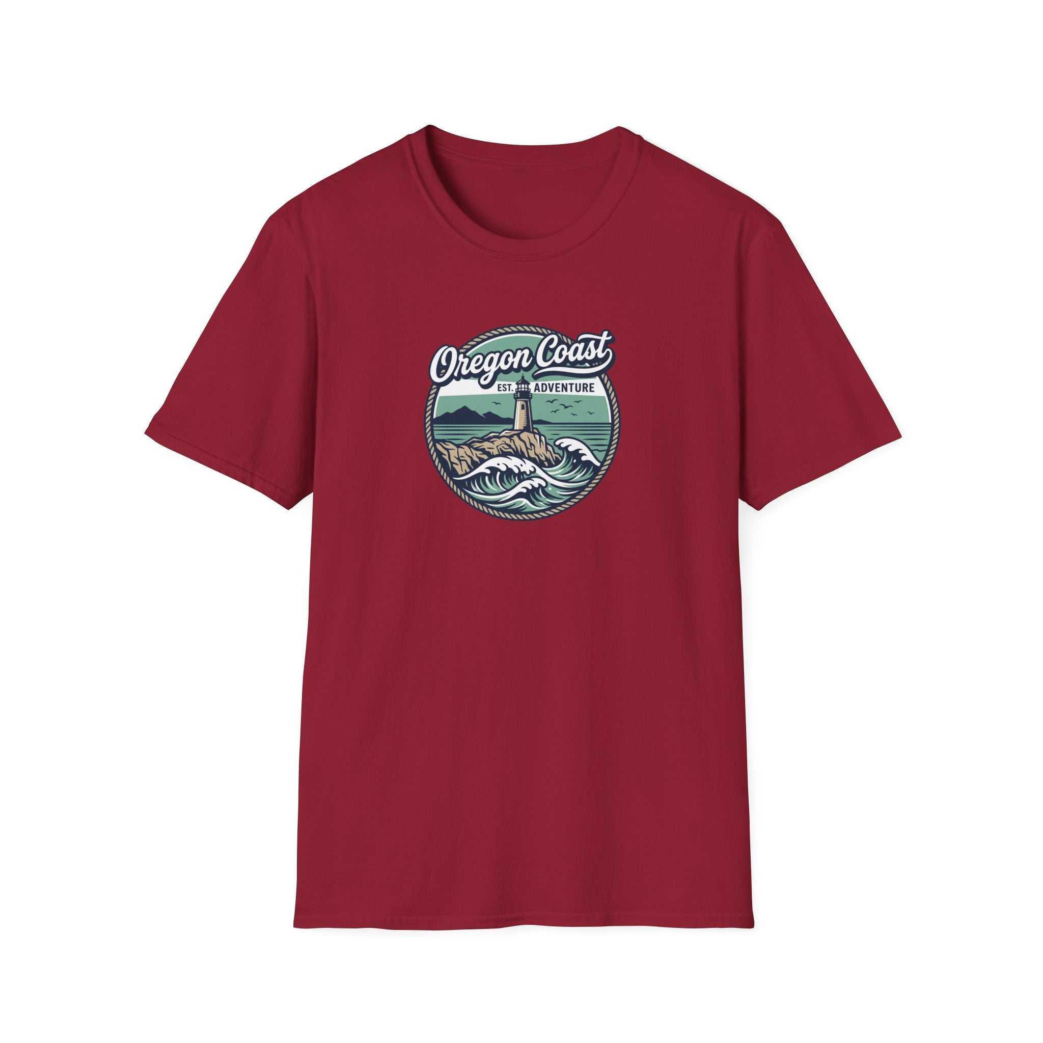 Oregon Coast Lighthouse Waves T-Shirt | Coastal Sunset Badge