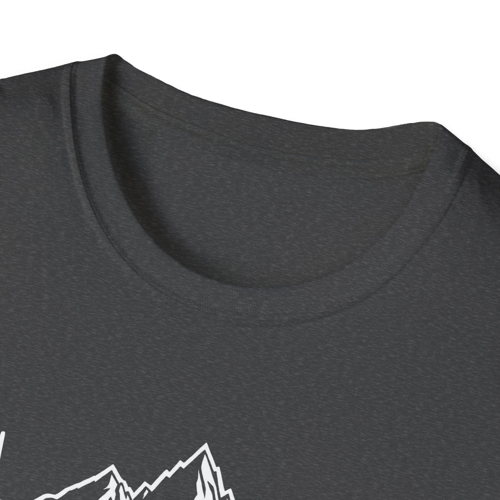 Mountain Heartbeat T-Shirt — Minimalist Mountain ECG Tee for Hikers & Outdoor Lovers