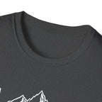 Mountain Heartbeat T-Shirt — Minimalist Mountain ECG Tee for Hikers & Outdoor Lovers