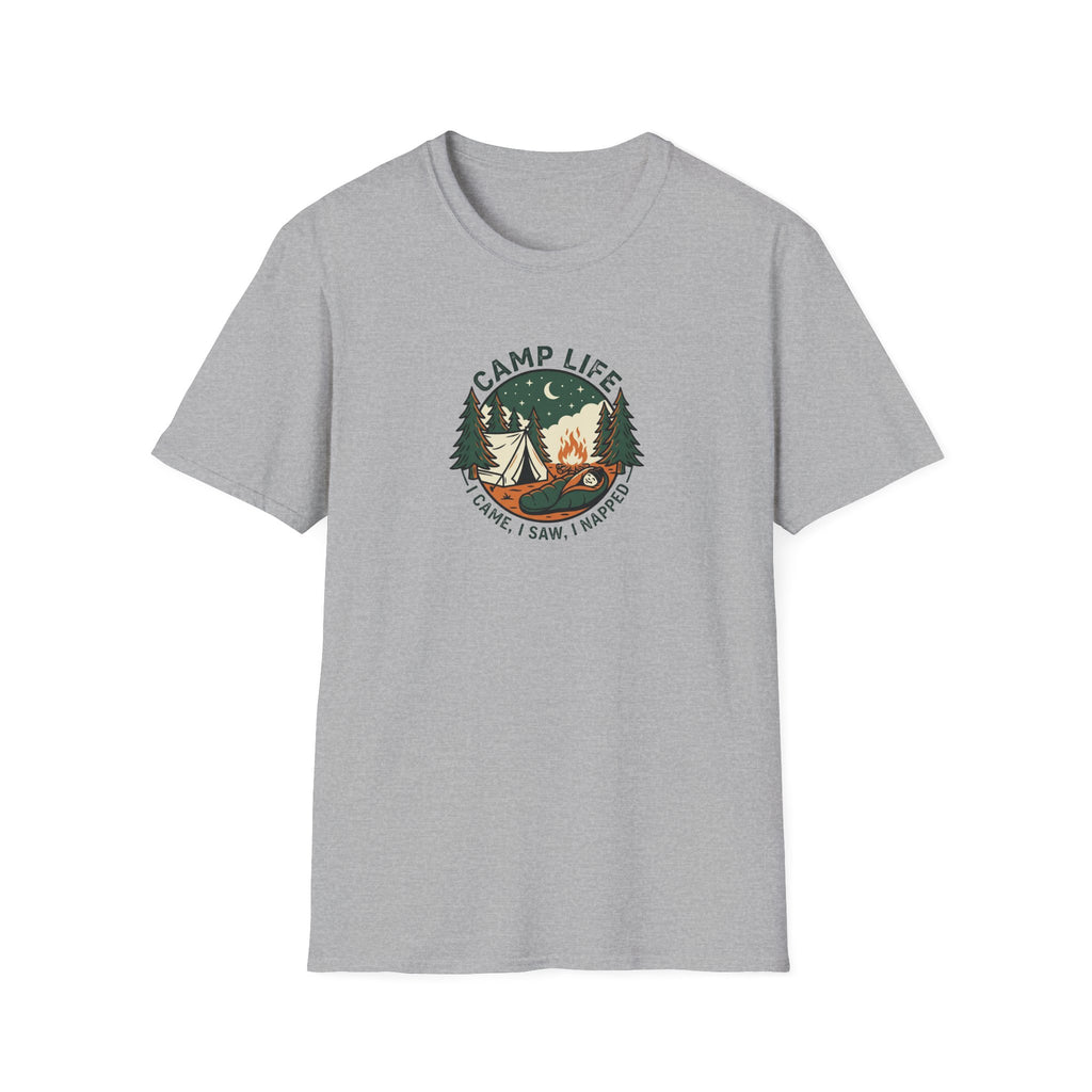 Camp Life tent campfire graphic T-Shirt | camping outdoors nature
