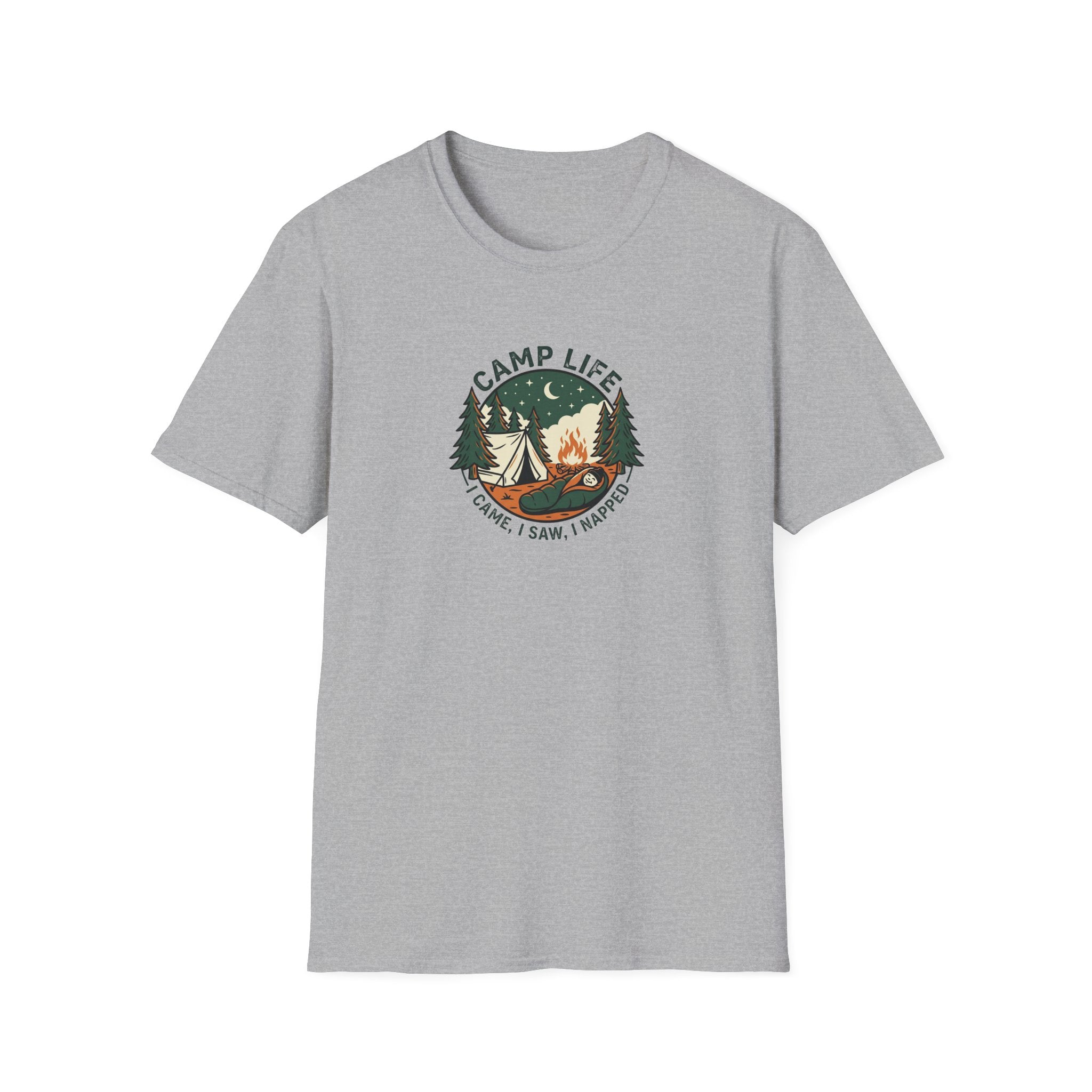 Camp Life tent campfire graphic T-Shirt | camping outdoors nature