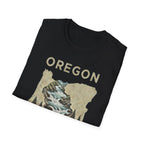 Oregon waterfall state map T-Shirt | River, Pines, Nature