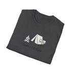 Guess Ill Stay camping tee | Tent and campfire graphic T-Shirt