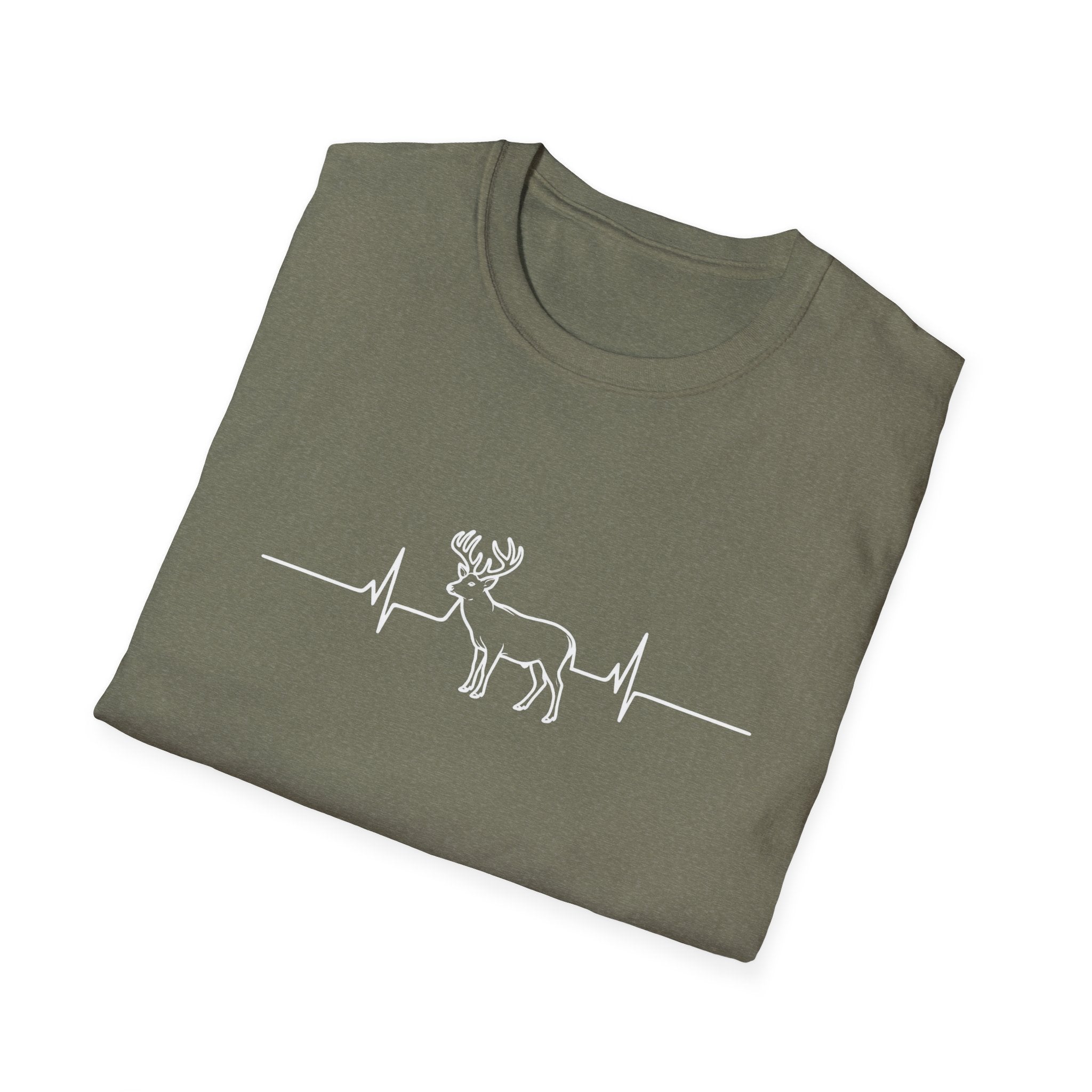 Buck Heartbeat Line T-Shirt | Deer EKG Graphic Tee