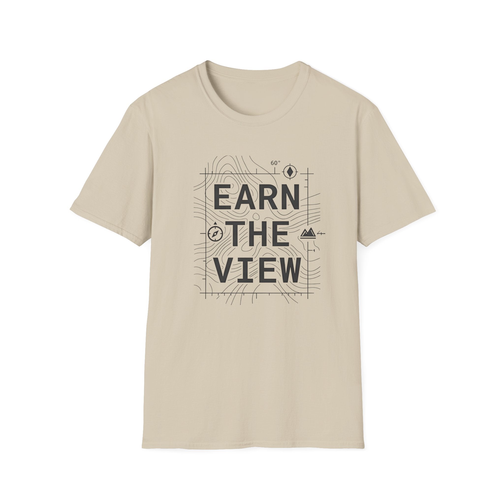 Earn The View T-Shirt | Hiking Adventure Typography Shirt