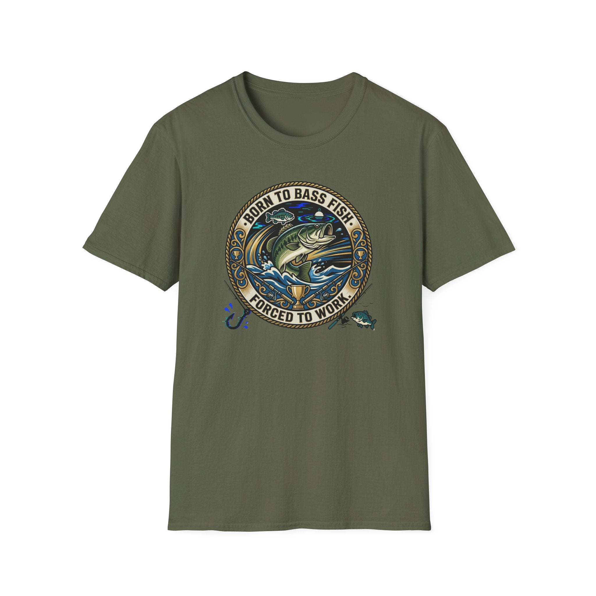 Born to Bass Fish graphic T-Shirt | Fishing Lure Illustration