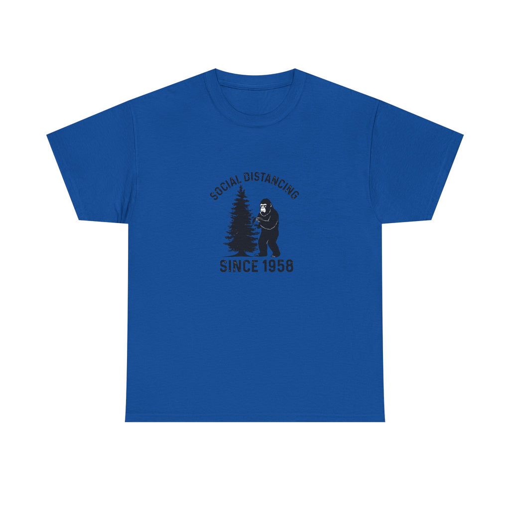 Bigfoot Social Distancing Since 1958 Tee | Sasquatch Forest Graphic Shirt