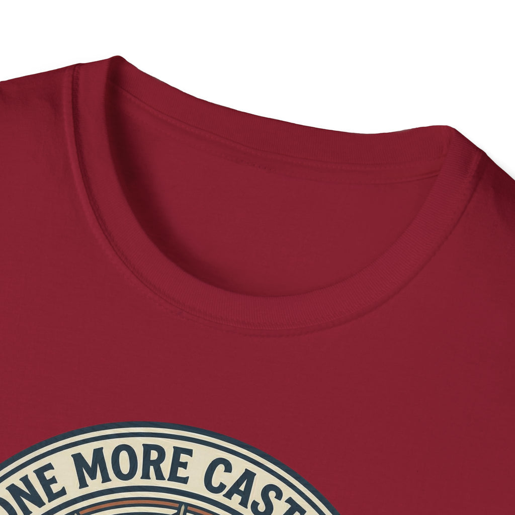 Just One More Cast Fishing T-Shirt | Retro Sunset Angler Design