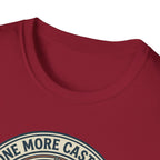 Just One More Cast Fishing T-Shirt | Retro Sunset Angler Design