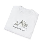 Guess Ill Stay camping tee | Tent and campfire graphic T-Shirt