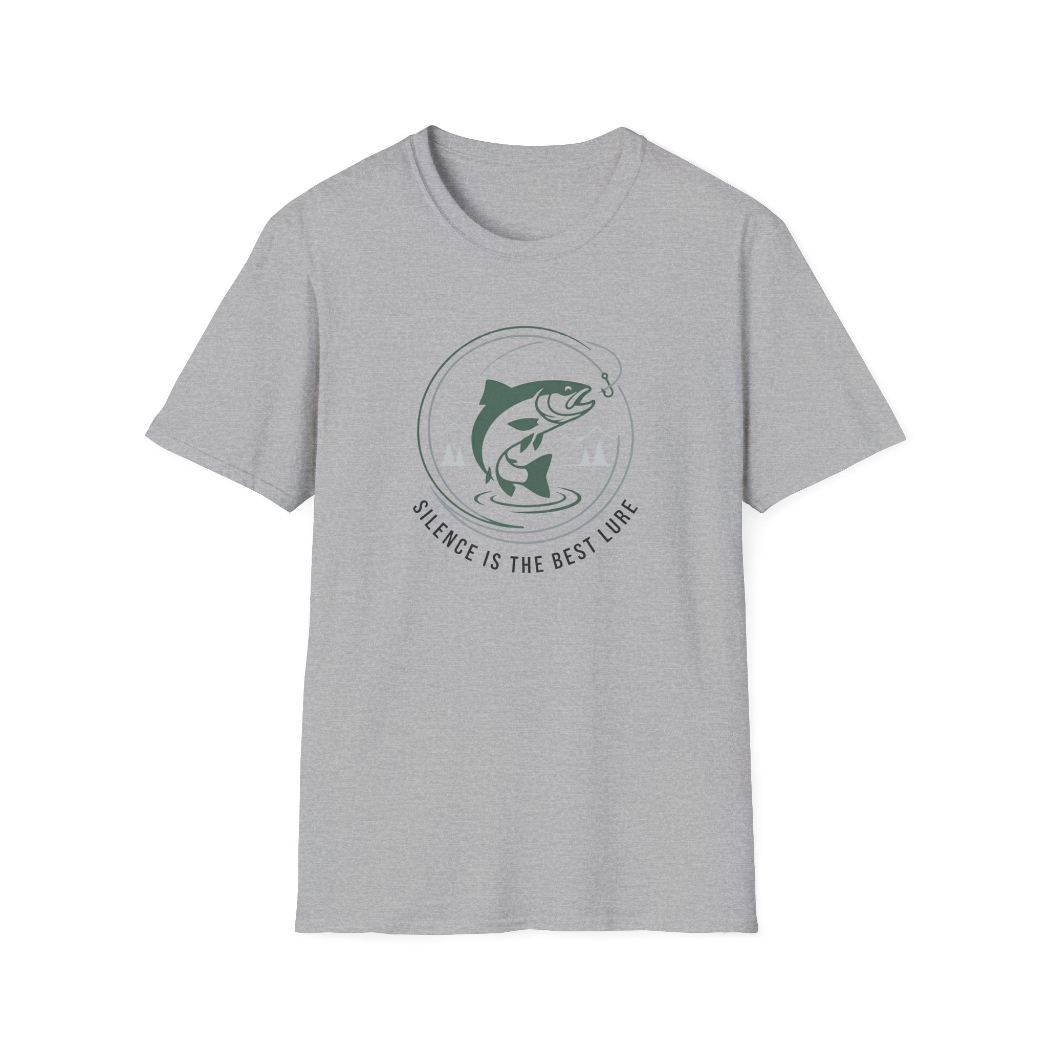 Fishing Trout Illustration T-Shirt | 'Silence Is The Best Lure' Outdoor Angler Tee