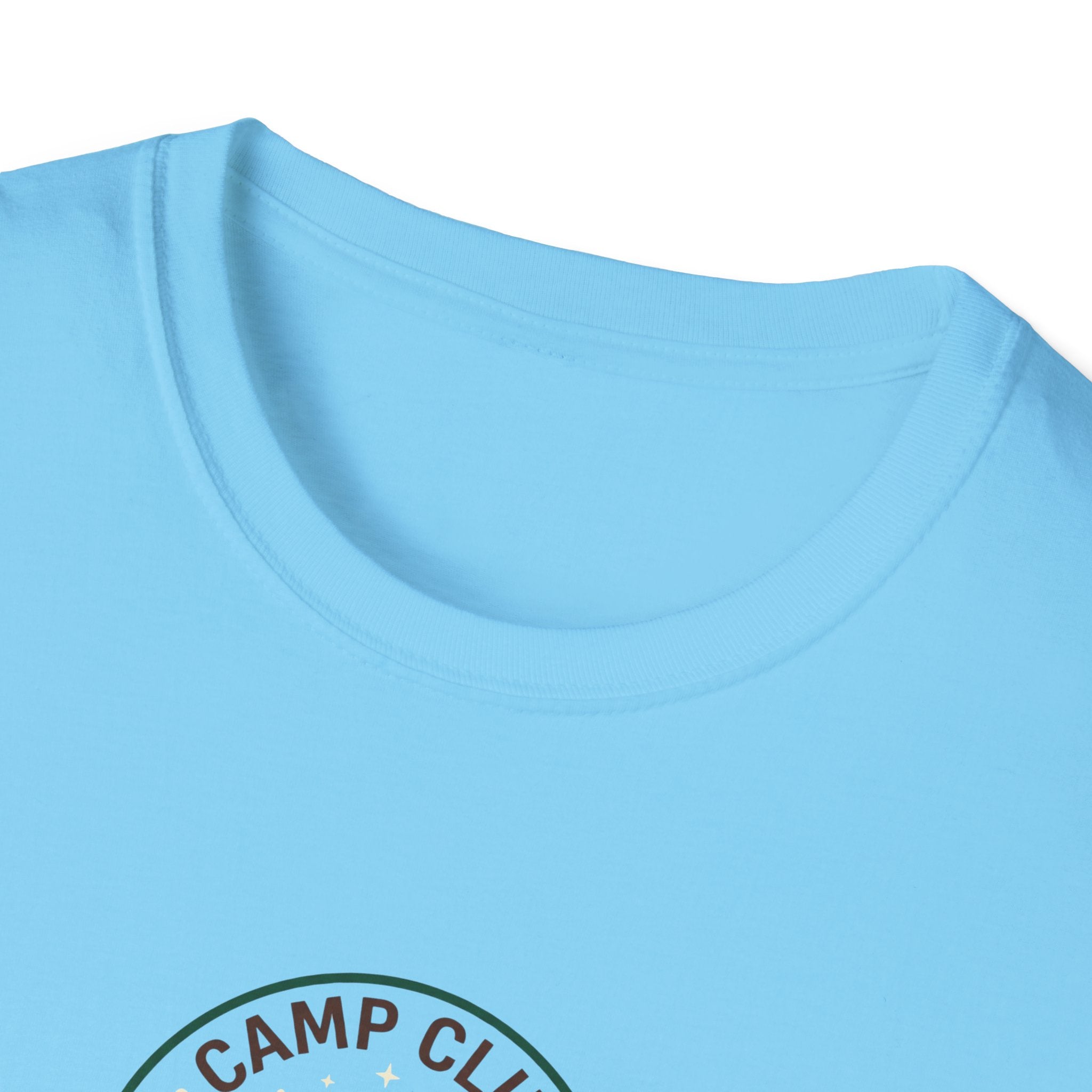 Camp Club We Tried T-Shirt | Camping Badge, Mountains & Pine Trees