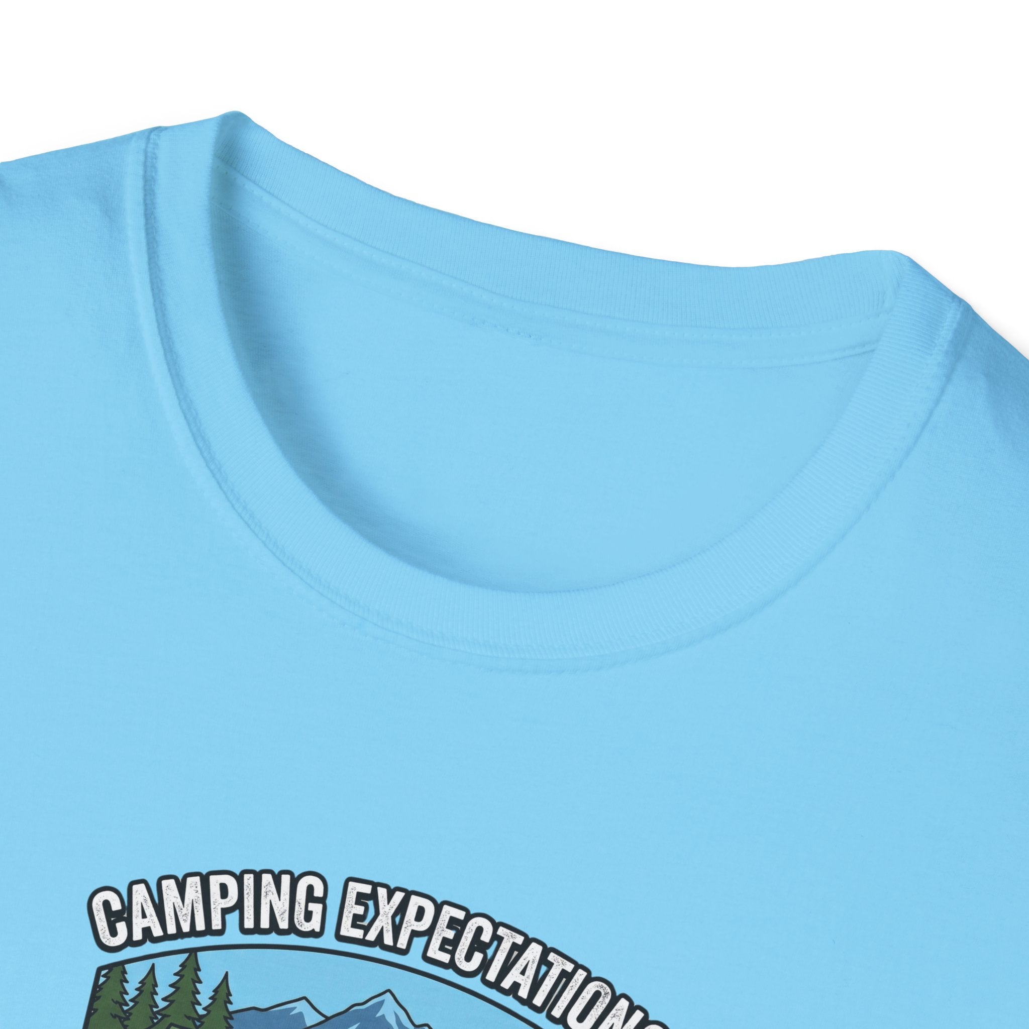Camping Reality T-Shirt | Scenic Tent, Lake, Mountains Outdoor Adventure