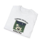 Camping Checklist Snacks T-Shirt | Camping Graphic Tee, Tent Campfire Design