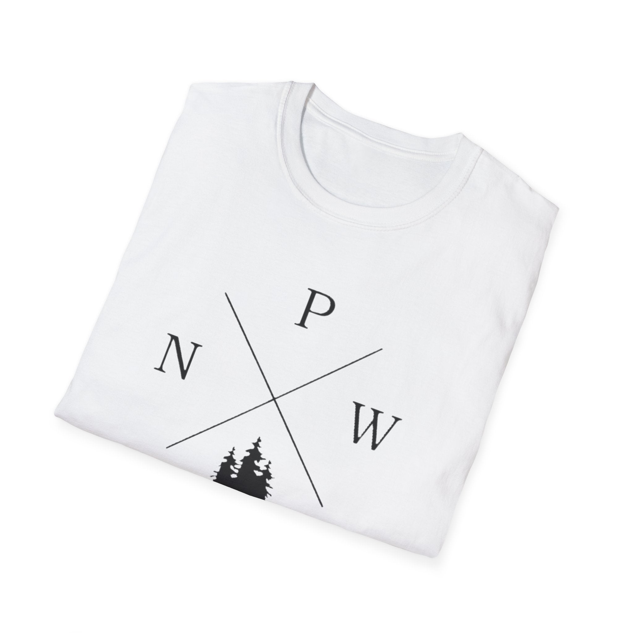 Compass Pines t-shirt | North South East West forest logo