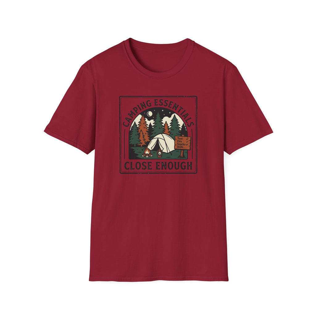Camping Essentials Close Enough T-Shirt | Tent Forest Camping Shirt