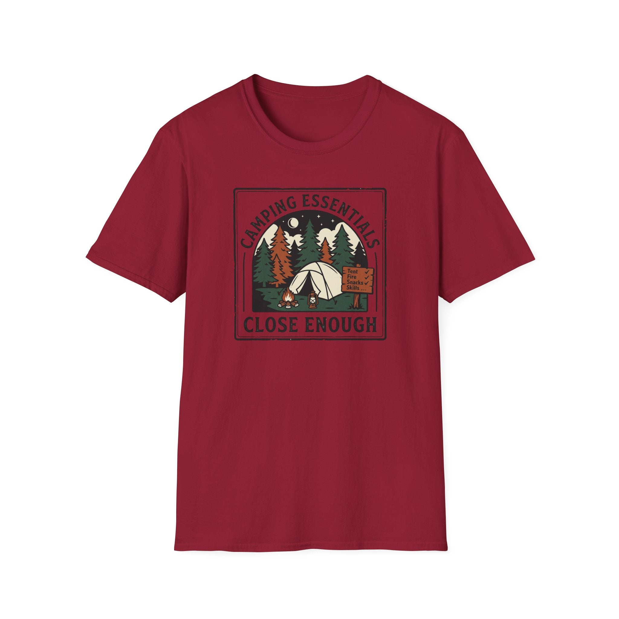 Camping Essentials Close Enough T-Shirt | Tent Forest Camping Shirt