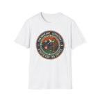 Stayed for the Coffee mountain camping badge T-Shirt | coffee hiking logo