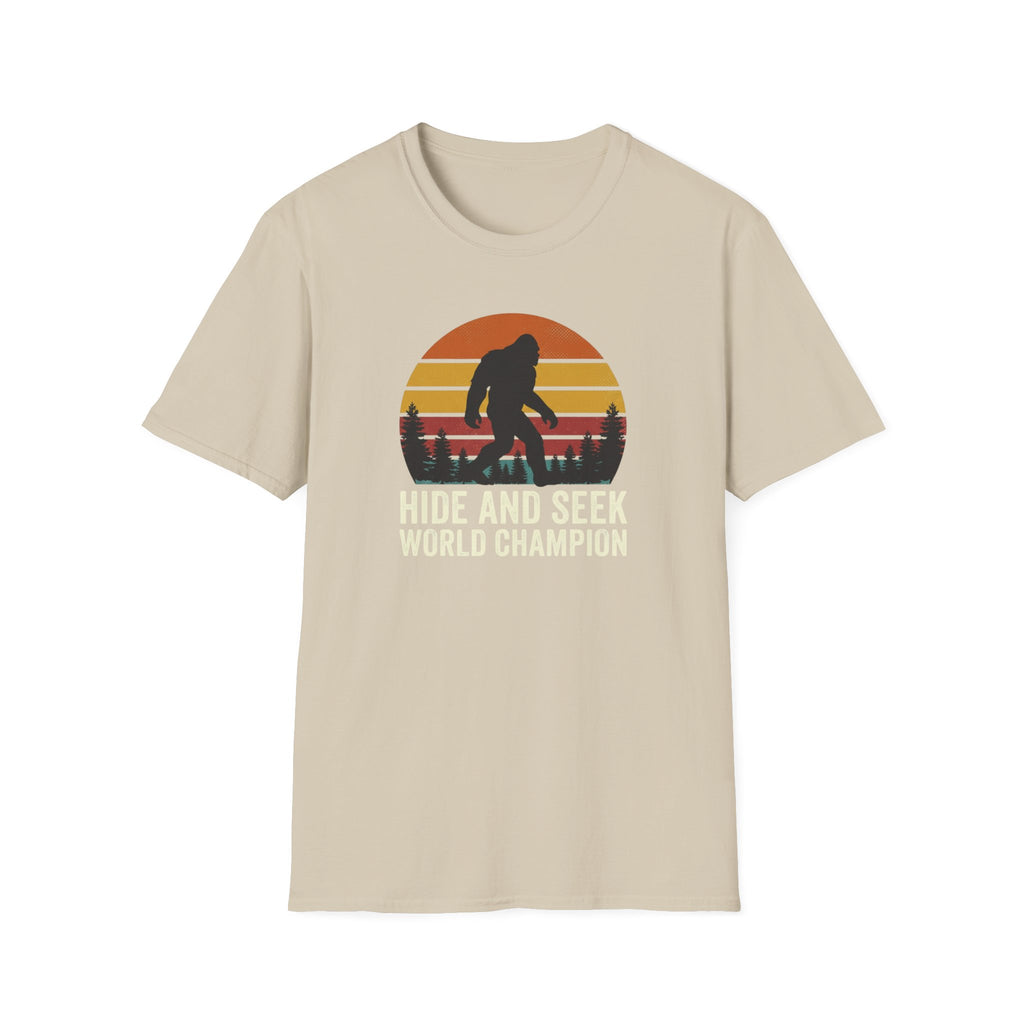 Bigfoot Silhouette Sunset T-Shirt | Retro Sasquatch Design