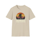 Bigfoot Silhouette Sunset T-Shirt | Retro Sasquatch Design