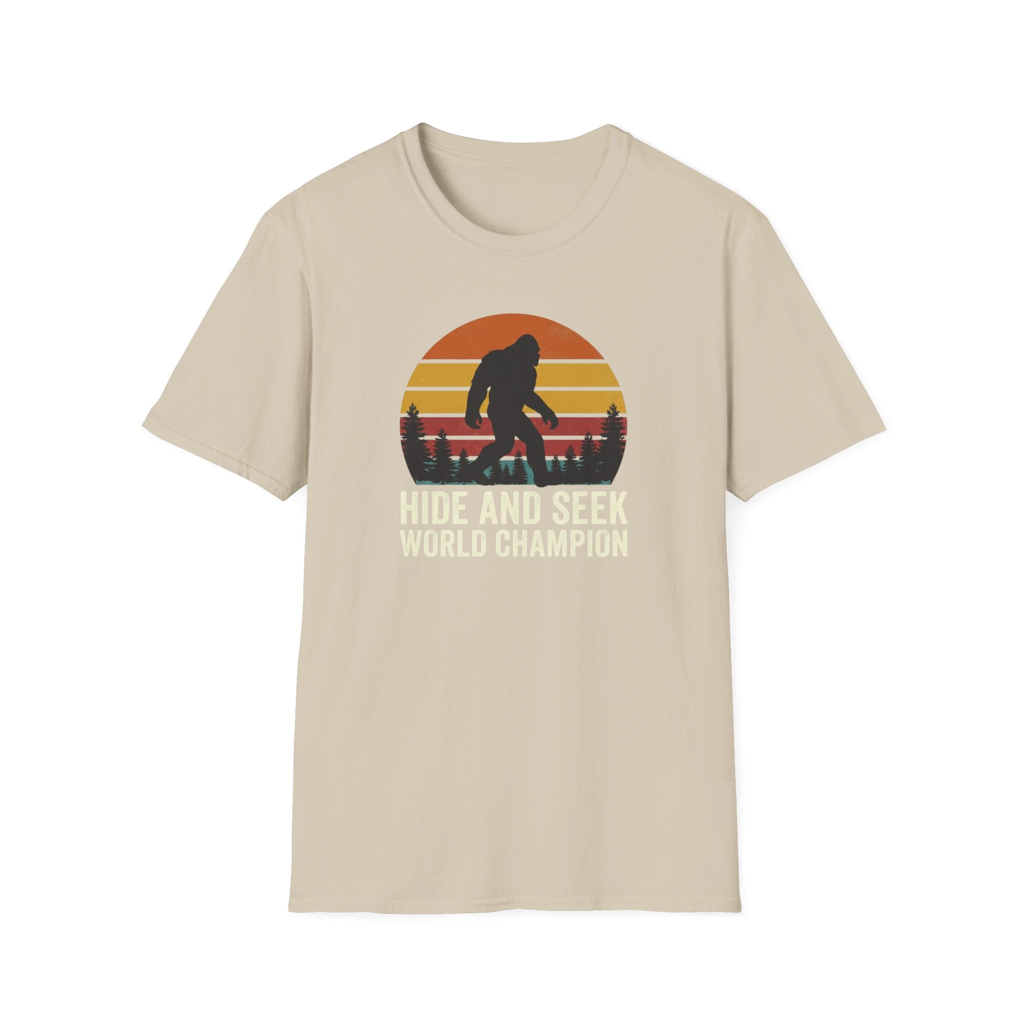 Bigfoot Silhouette Sunset T-Shirt | Retro Sasquatch Design