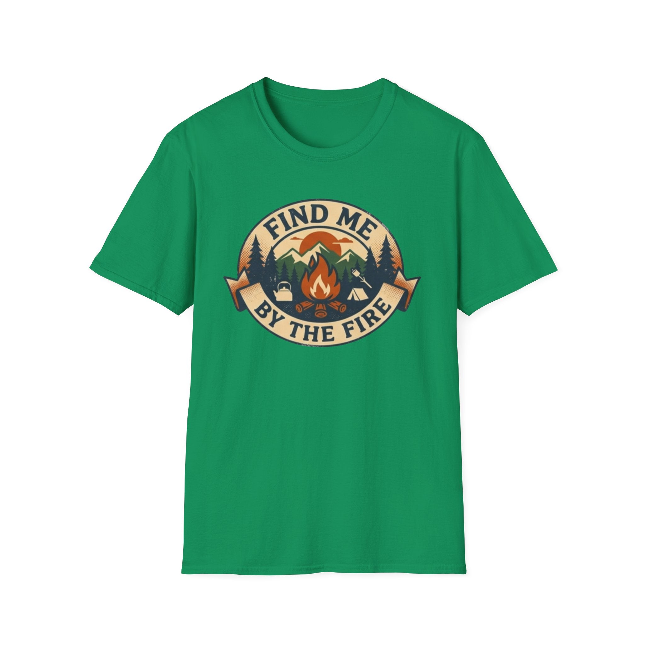 Find Me by the Fire T-Shirt | Campfire Mountains Camping Tee
