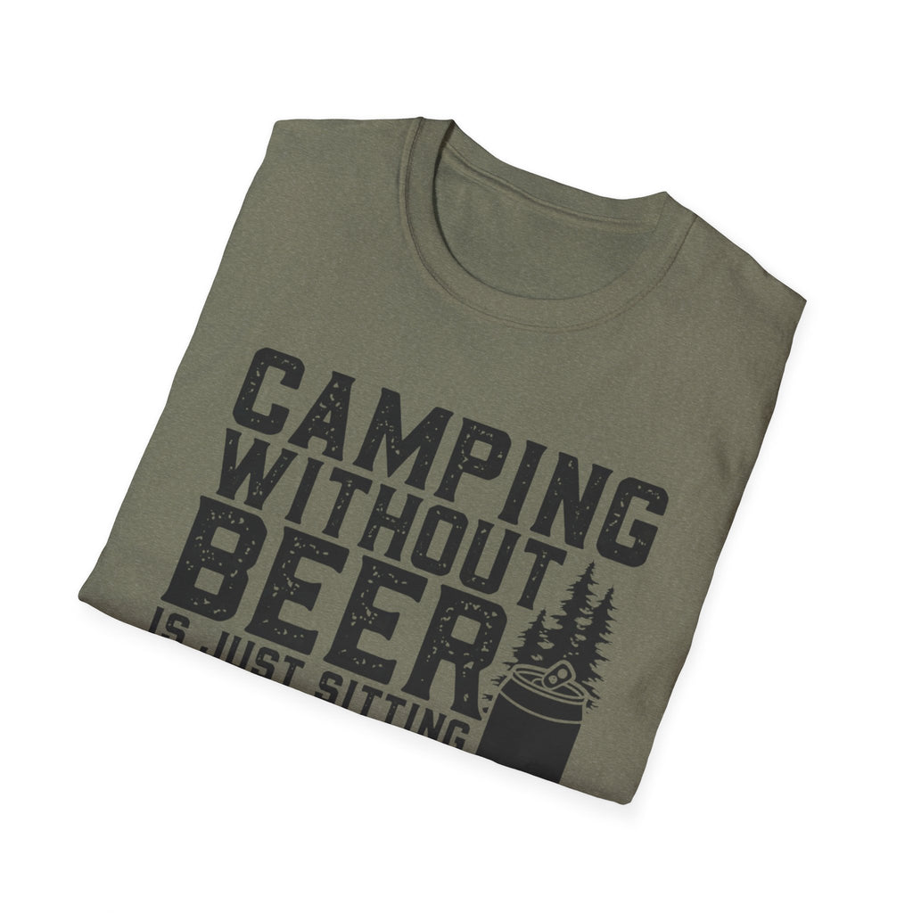 Camping Without Beer T-Shirt | Camping Saying, Beer Can Graphic