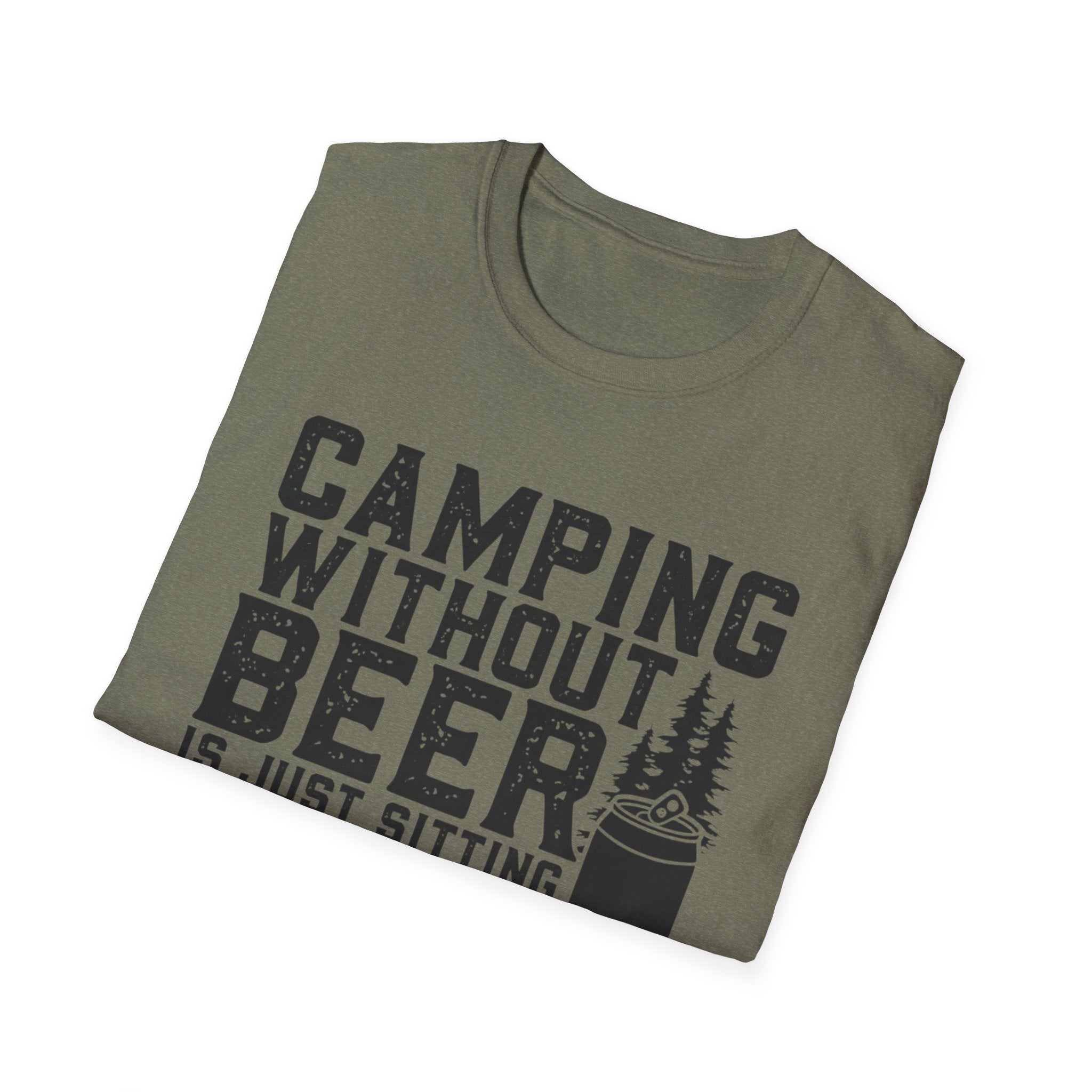Camping Without Beer T-Shirt | Camping Saying, Beer Can Graphic