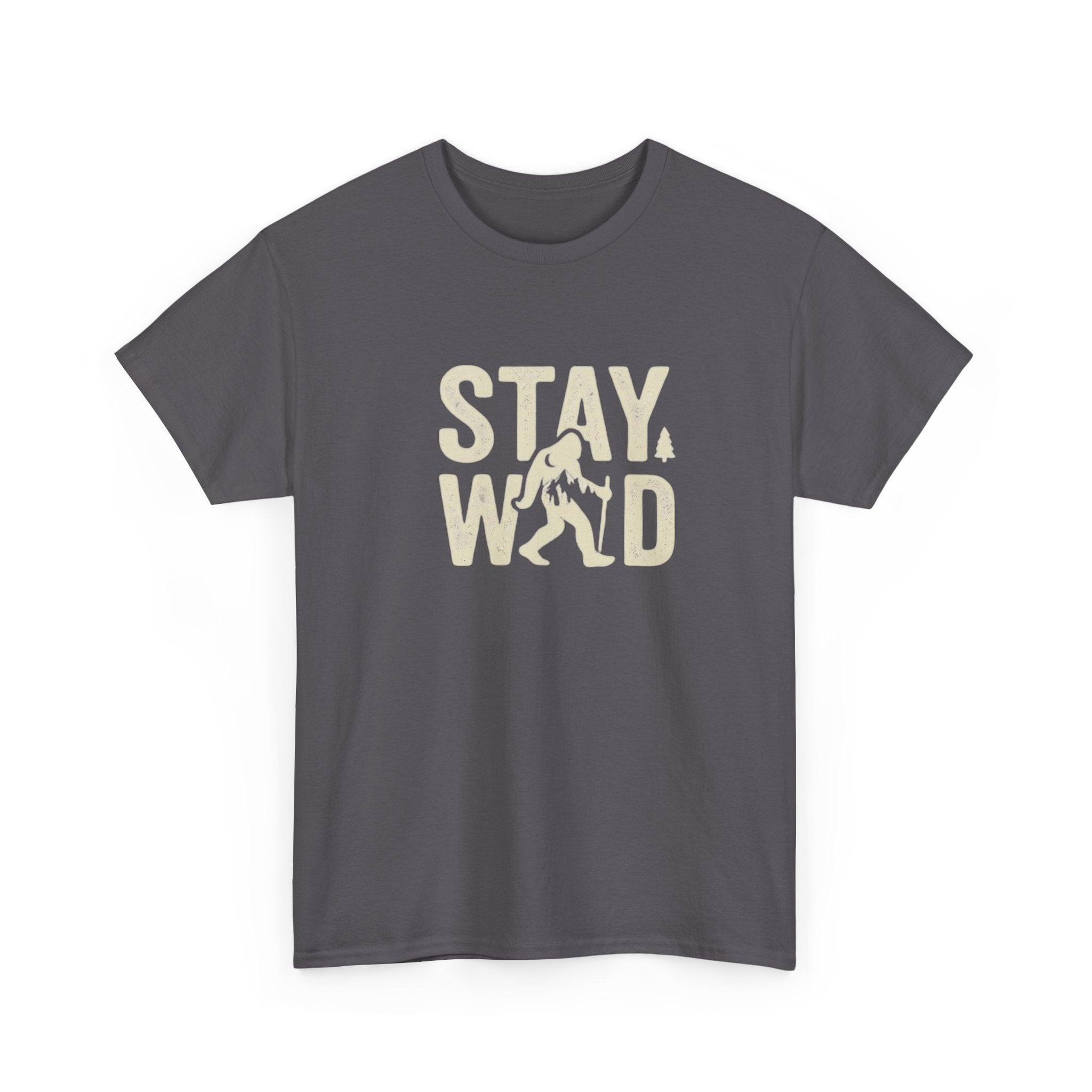 Stay Wild Bigfoot T-Shirt | Sasquatch Retro Typography Tee